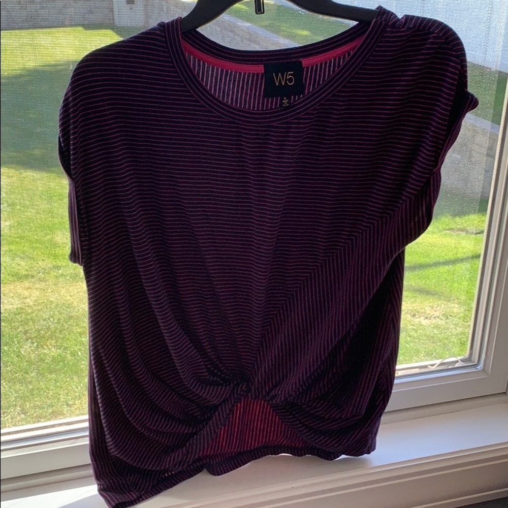W5 top striped purple and navy